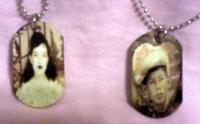 Dog Tags with Old Pictures of Parents when they were young.
Came out very good considering the